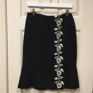 Nanette Lapore Black skirt with flower embroidery